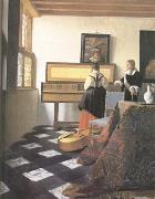 Jan Vermeer A Lady at the Virginals with a Gentleman (mk25) oil